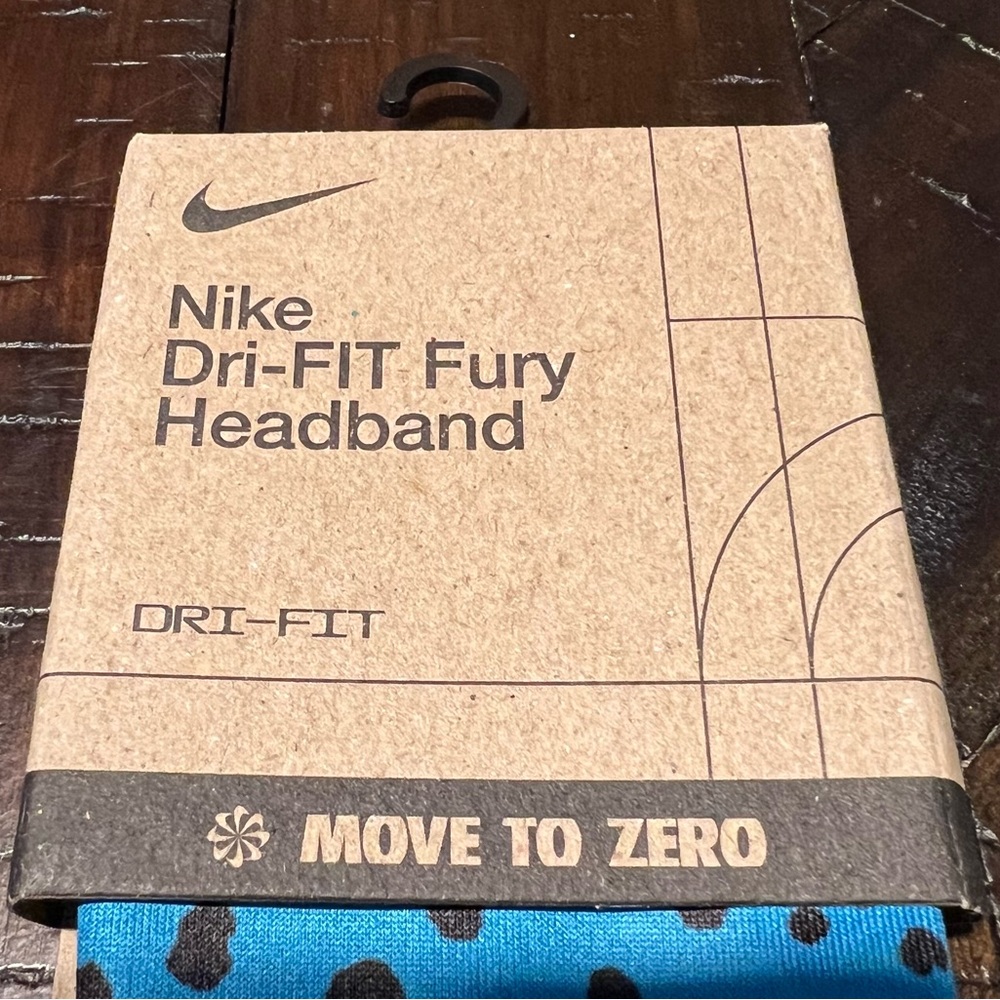 Nike Dri-Fit Fury 3.0 Printed Blue Black Sweatband Headband - Picture 4 of 5